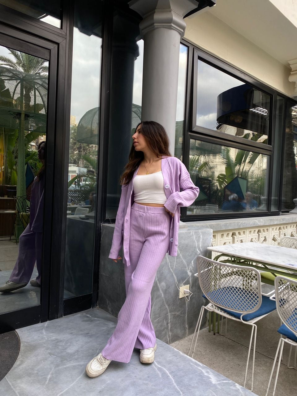 Lilac | Cardigan & Pants knit Set