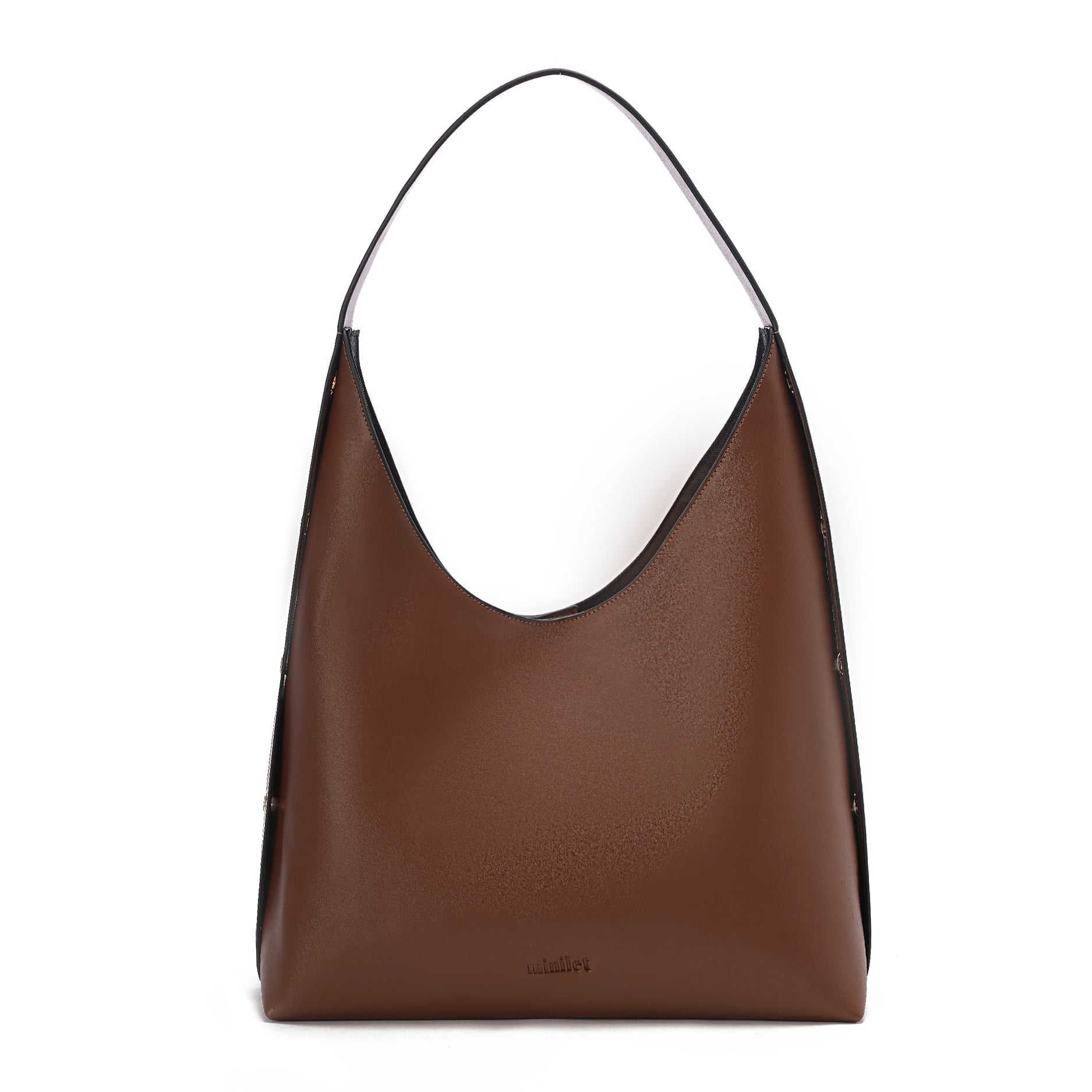 Brown | Leather Bag With Eyelets