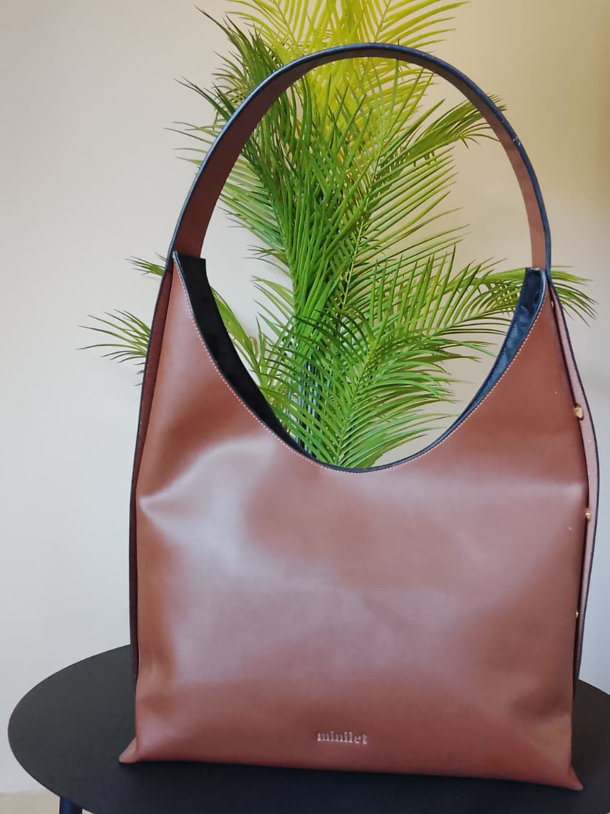 Brown | Leather Bag With Eyelets (Zero Waste 🌿) (Copy)
