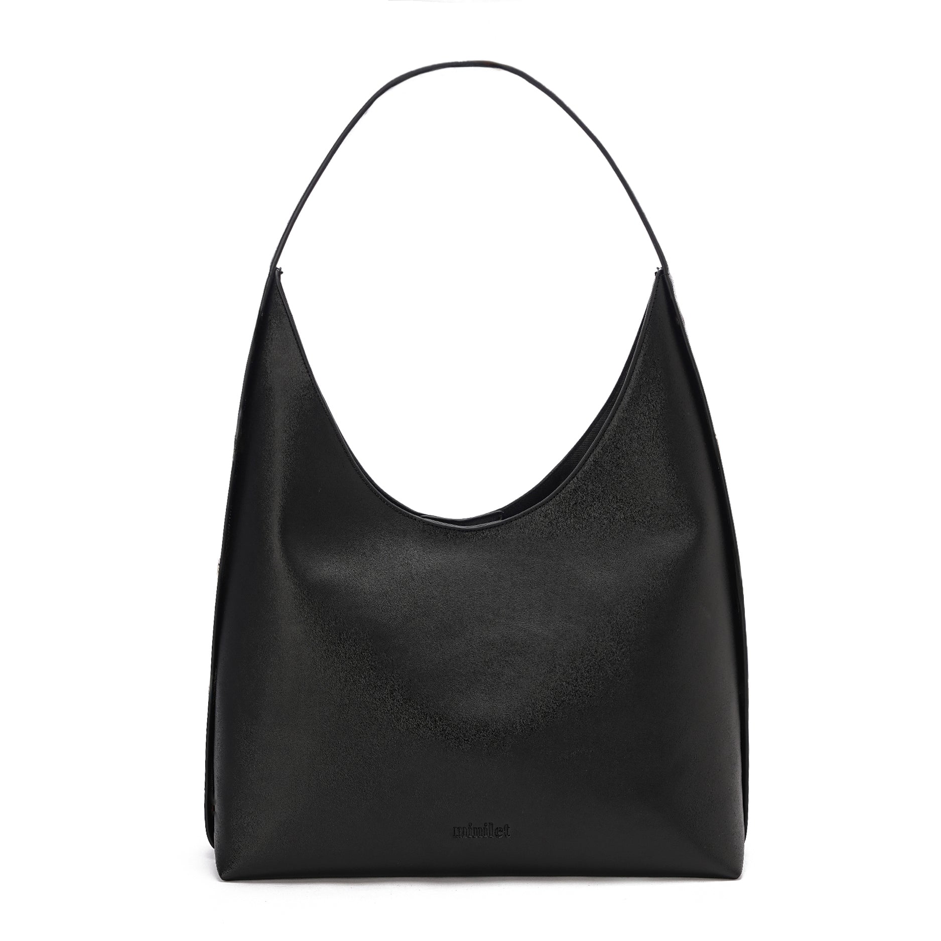 Black | Leather Bag With Eyelets