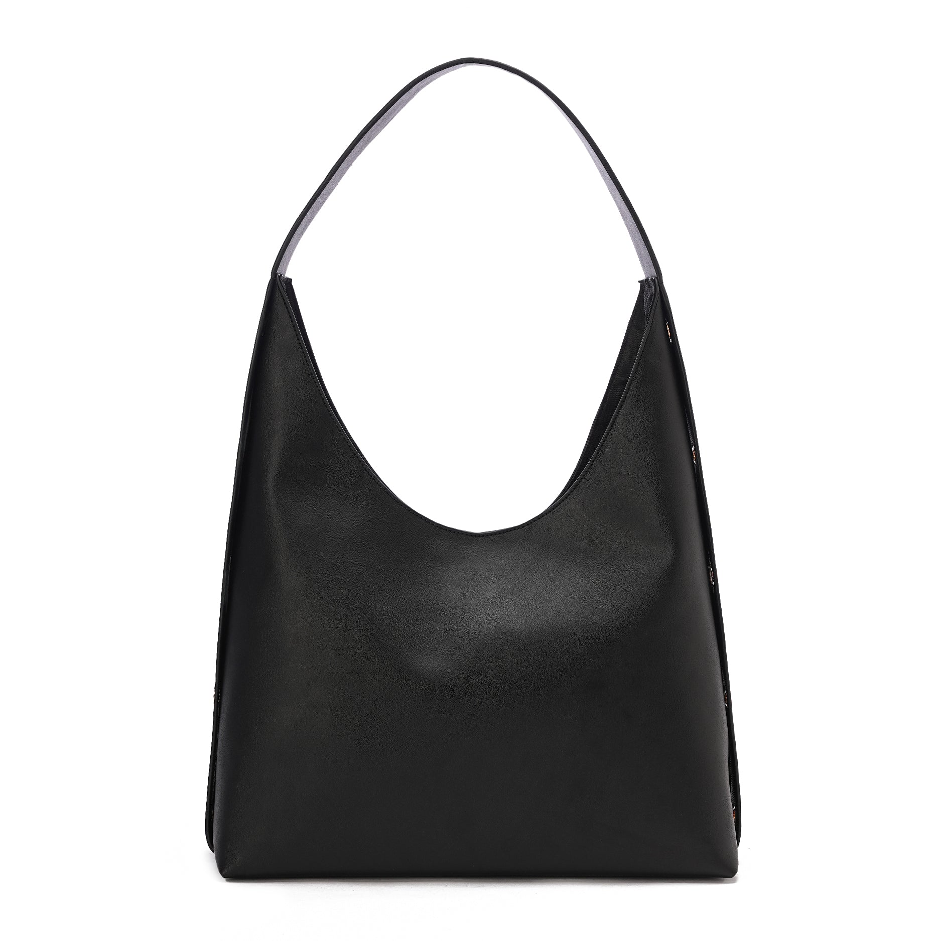 Black | Leather Bag With Eyelets