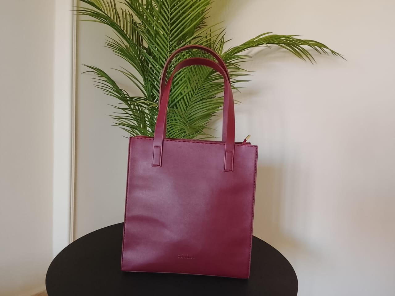Burgundy | Basic Tote With a Zipper (Zero Waste 🌿)