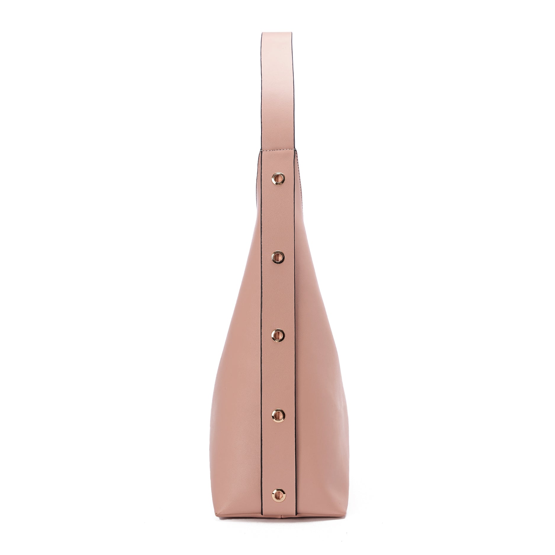 Dust Pink| Leather Bag With Eyelets