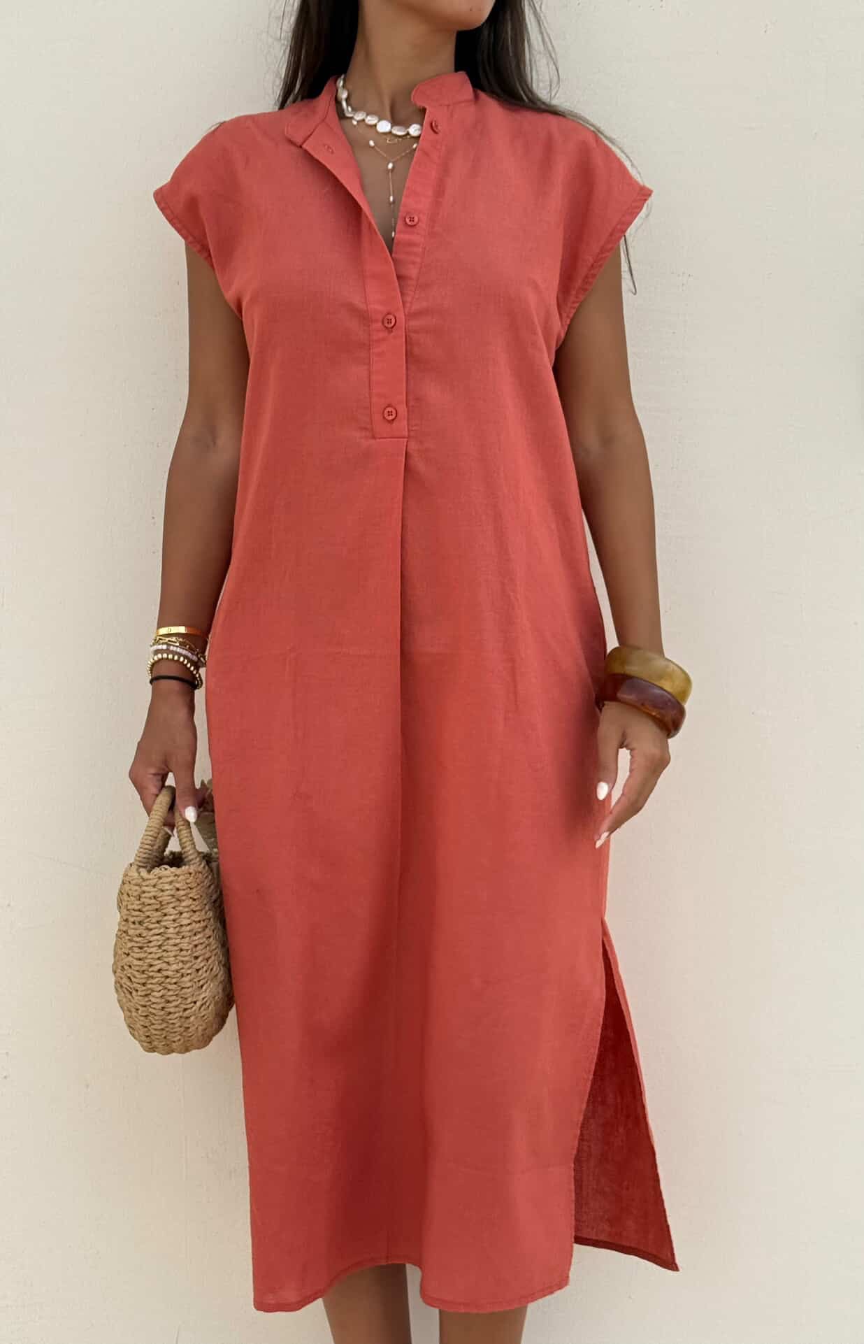 Burnt Orange | City Linen Dress
