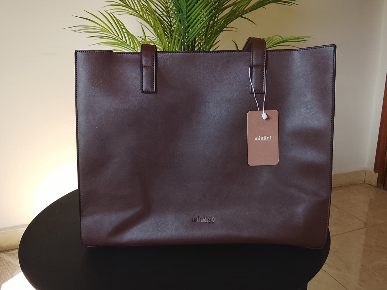 Dark Brown| Large Basic Tote With a Zipper(Zero Waste 🌿)
