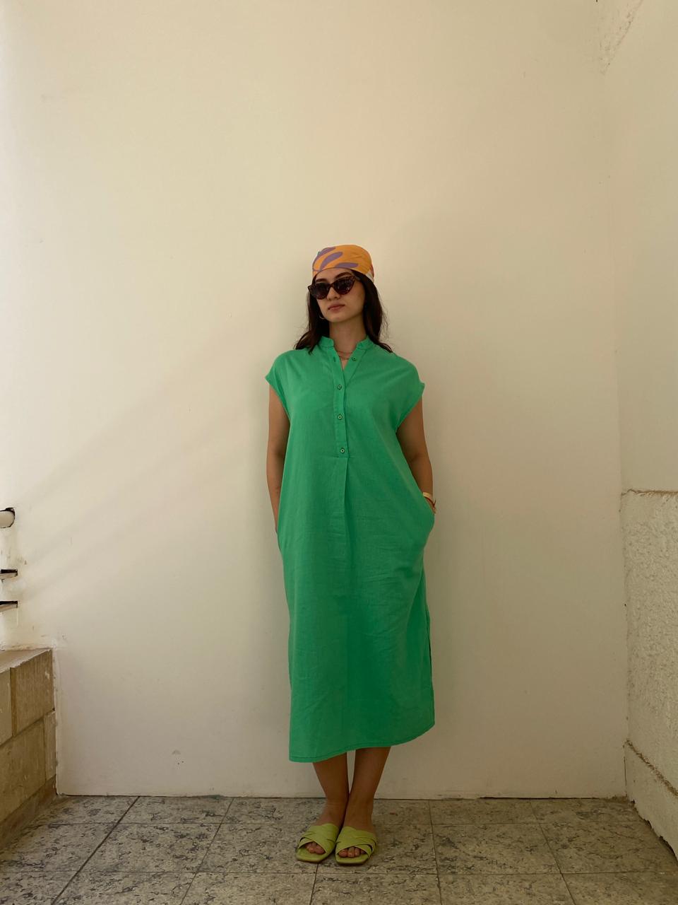 Green | City Linen Dress