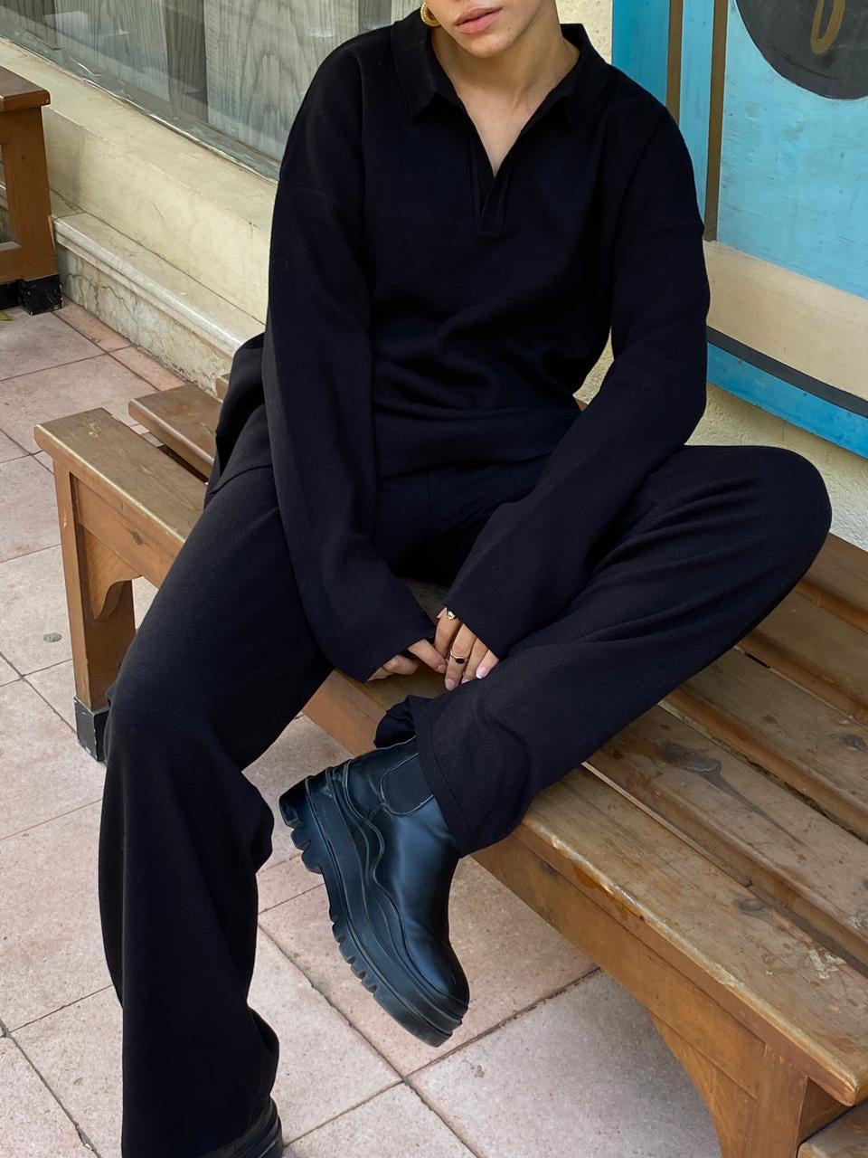 Black | Comfy knit Set
