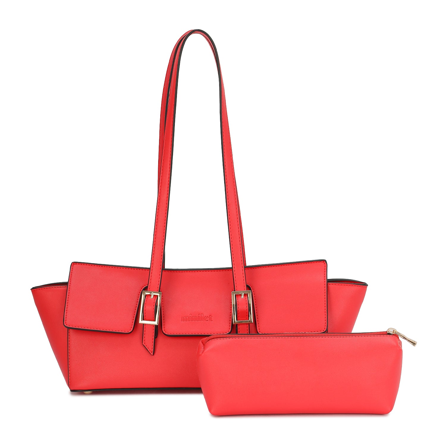Leather Shoulder Bag in Bag