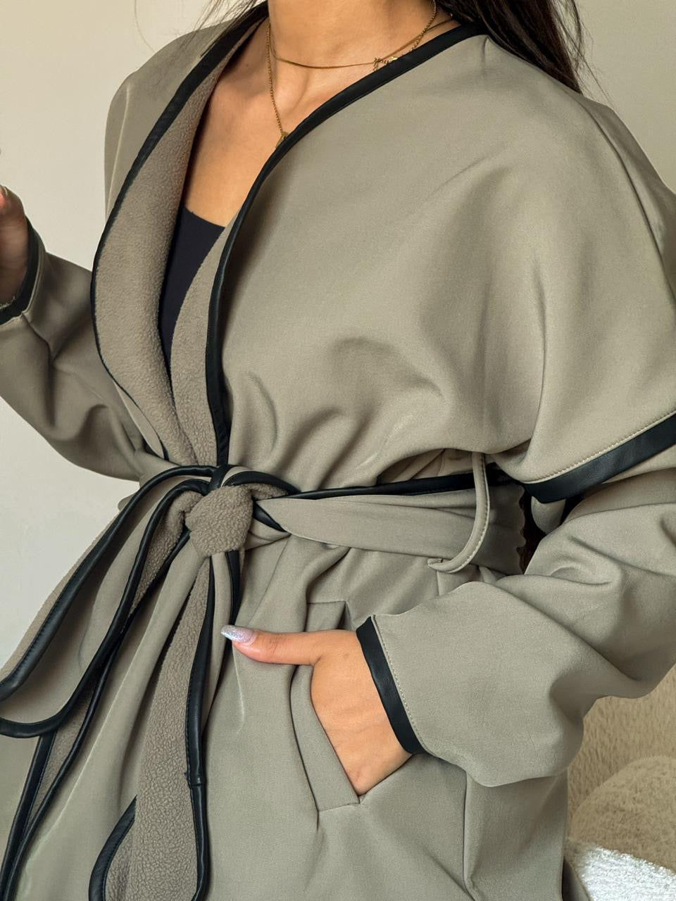 fleece x leather Jacket