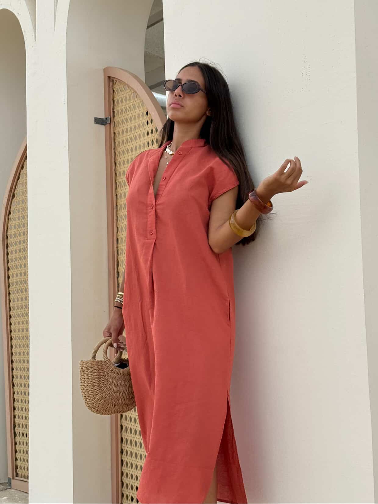 Burnt Orange | City Linen Dress