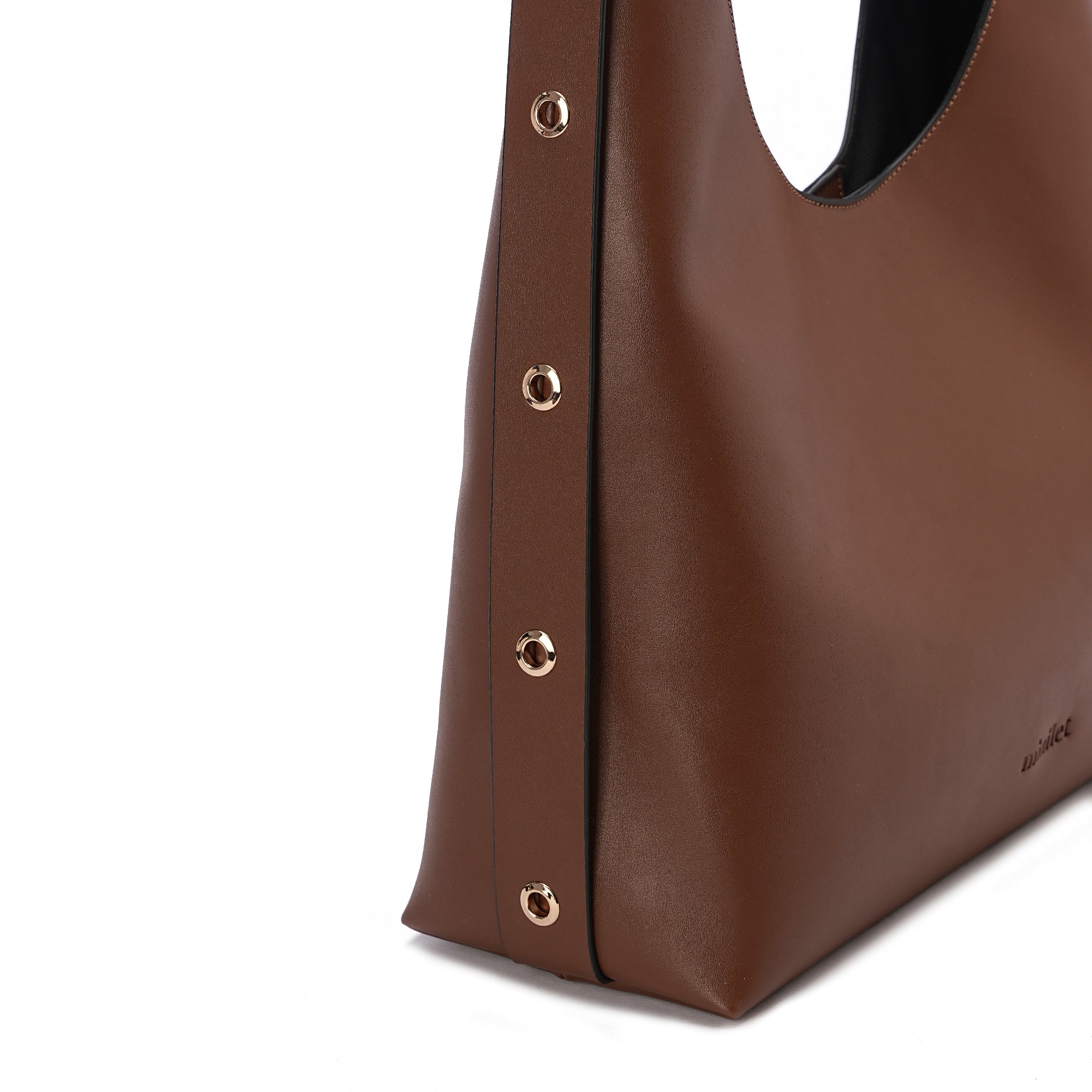 Brown | Leather Bag With Eyelets