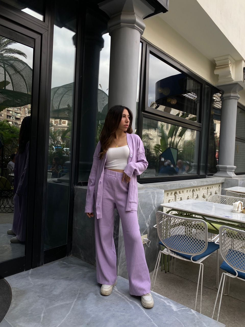 Lilac | Cardigan & Pants knit Set