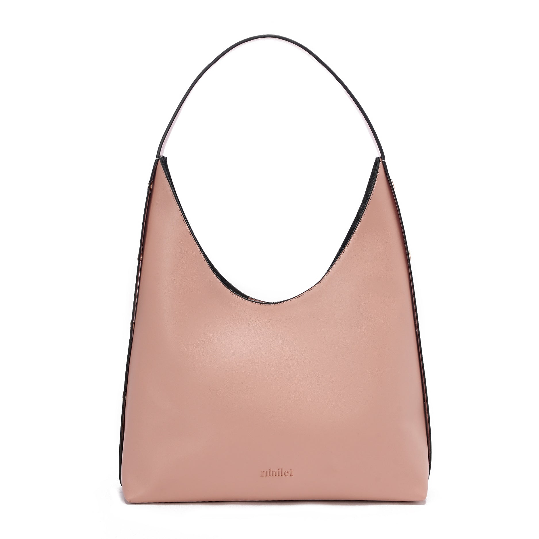 Dust Pink| Leather Bag With Eyelets