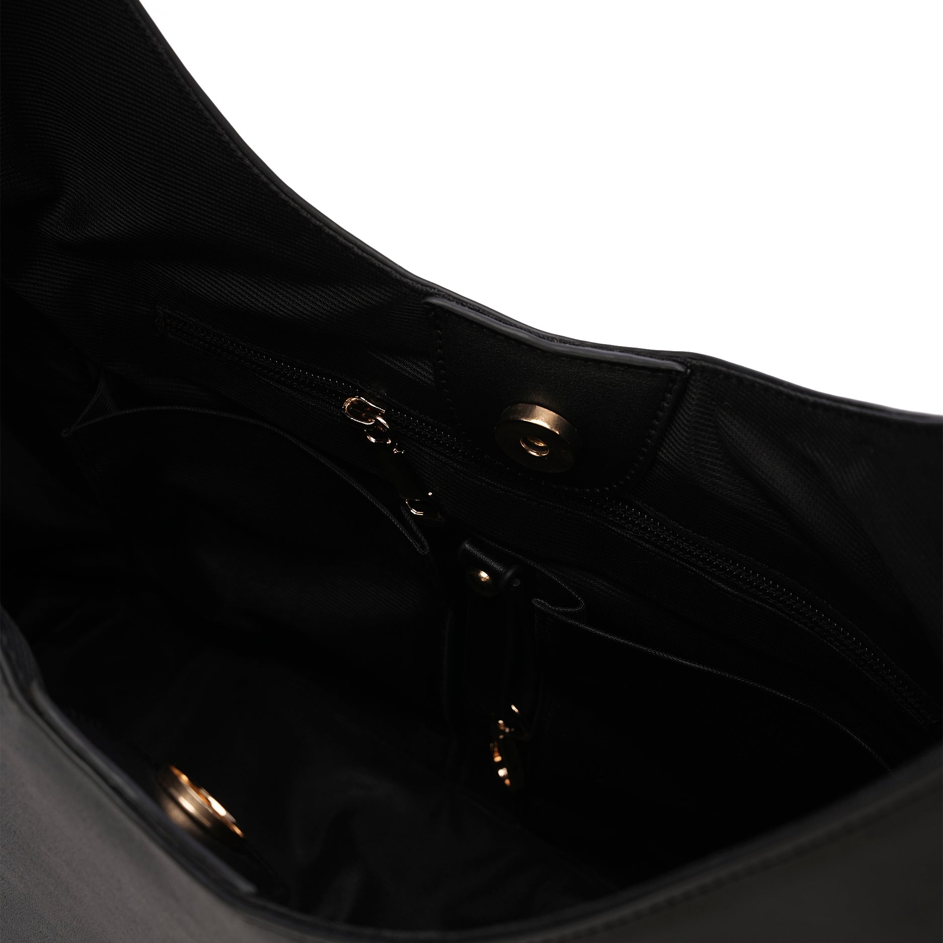 Black | Leather Bag With Eyelets