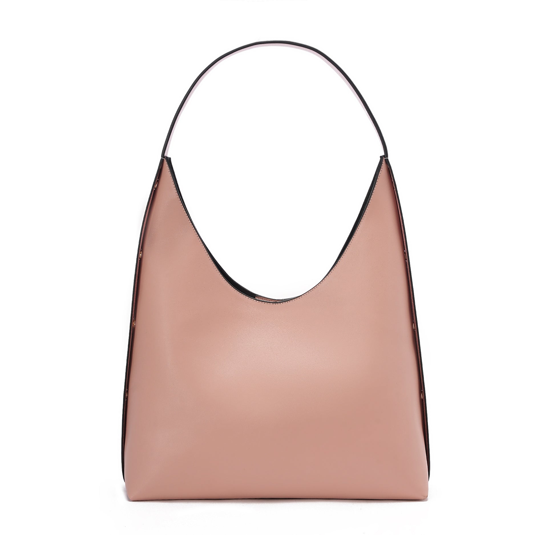 Dust Pink| Leather Bag With Eyelets