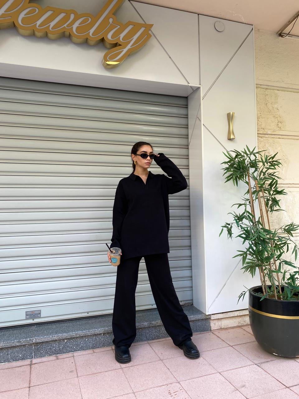 Black | Comfy knit Set