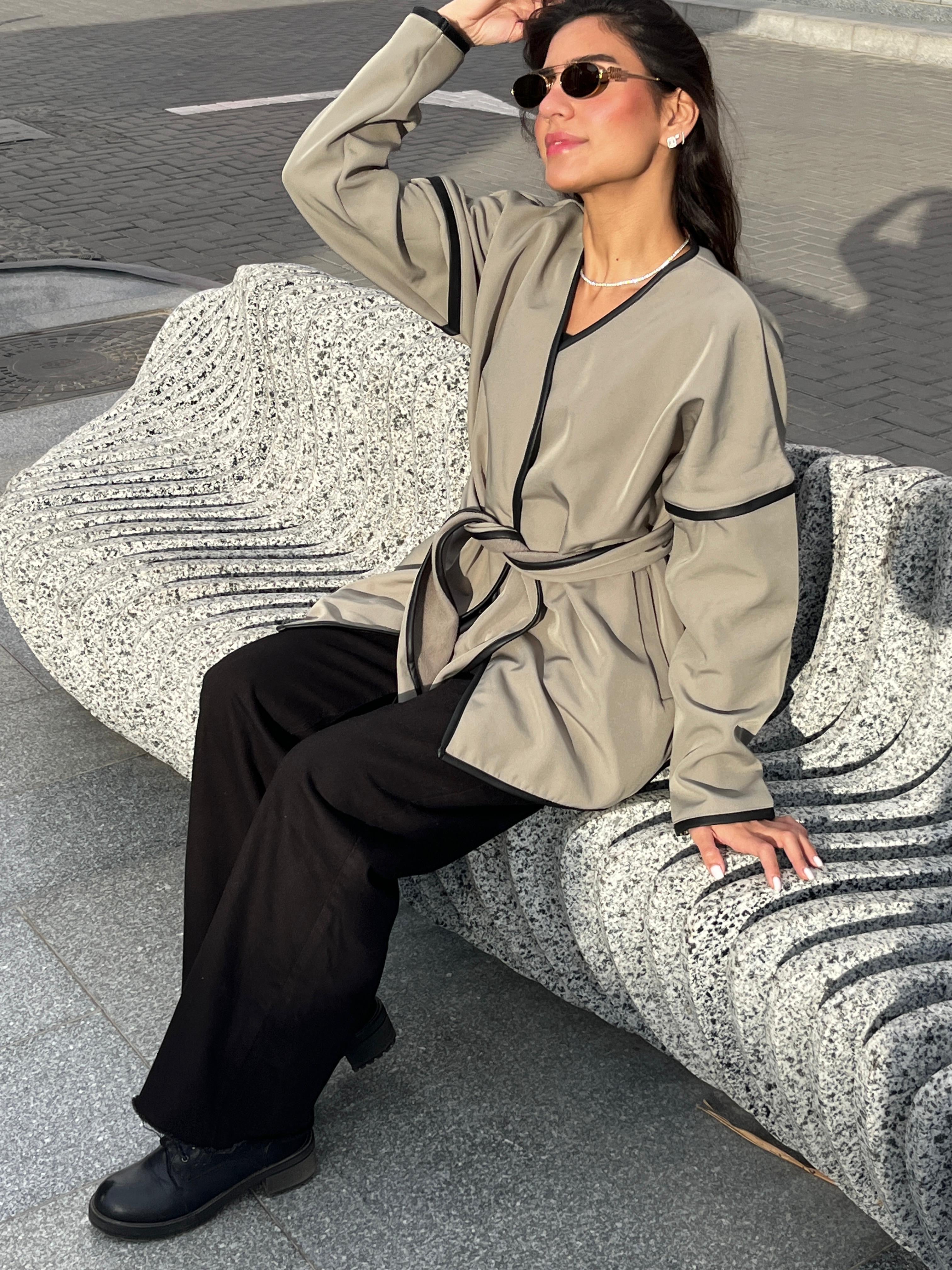 fleece x leather Jacket