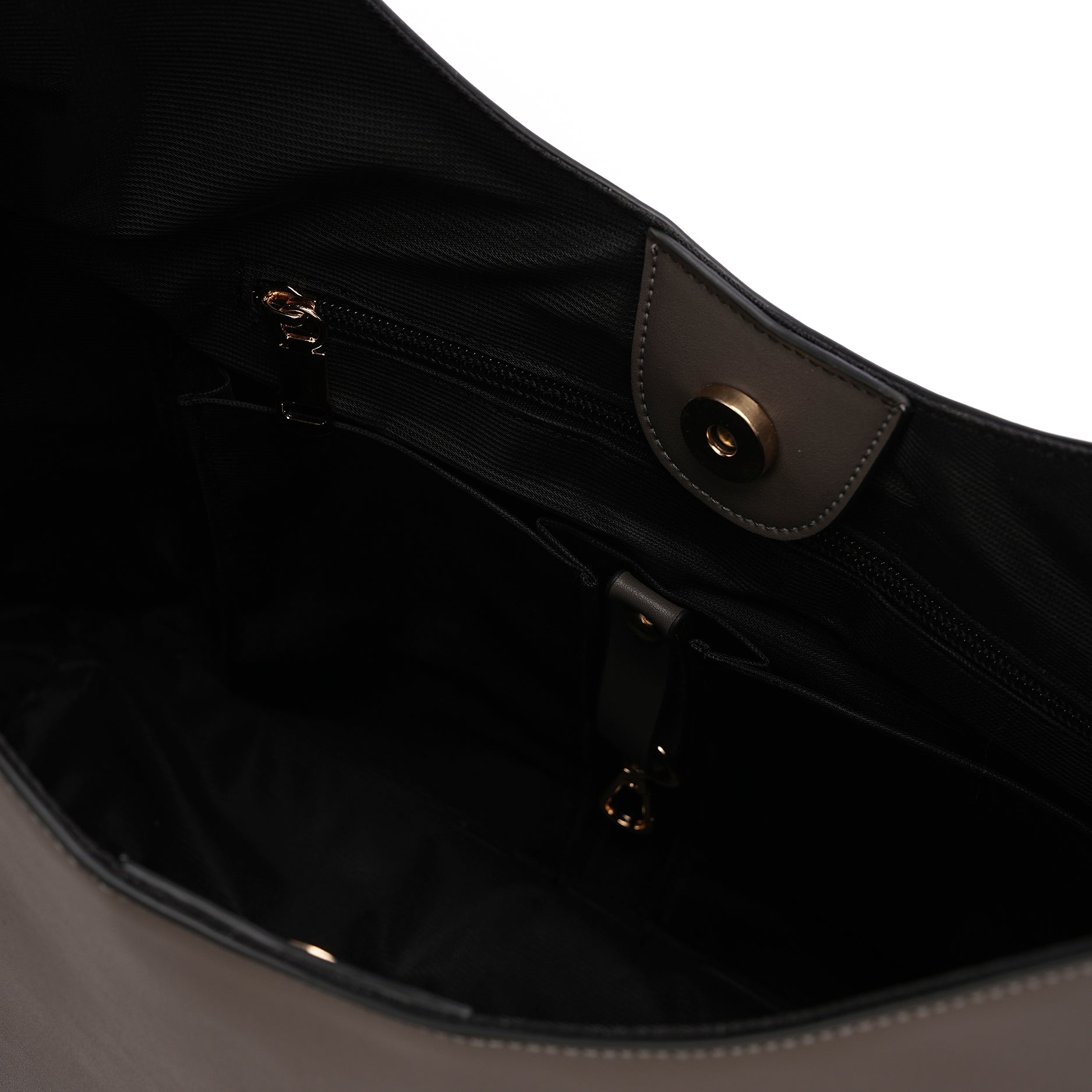 Dark Grey| Leather Bag With Eyelets