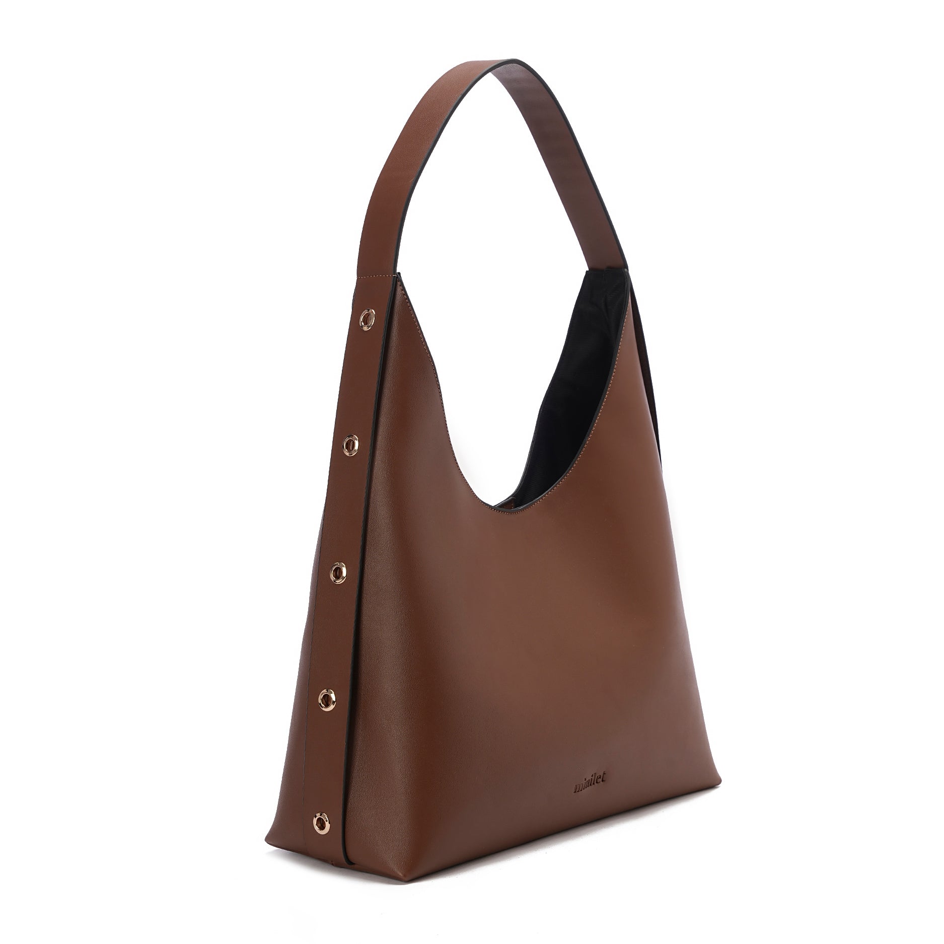 Brown | Leather Bag With Eyelets