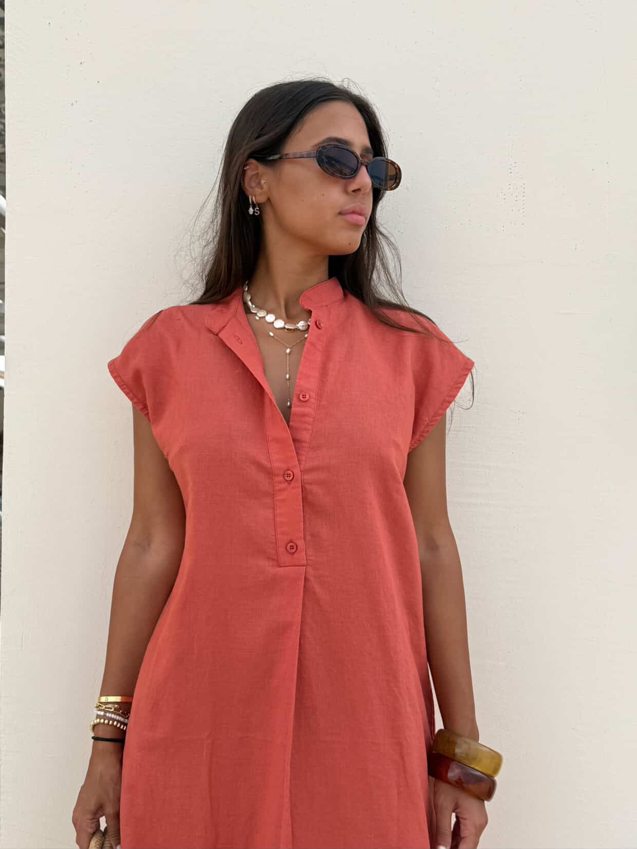 Burnt Orange | City Linen Dress