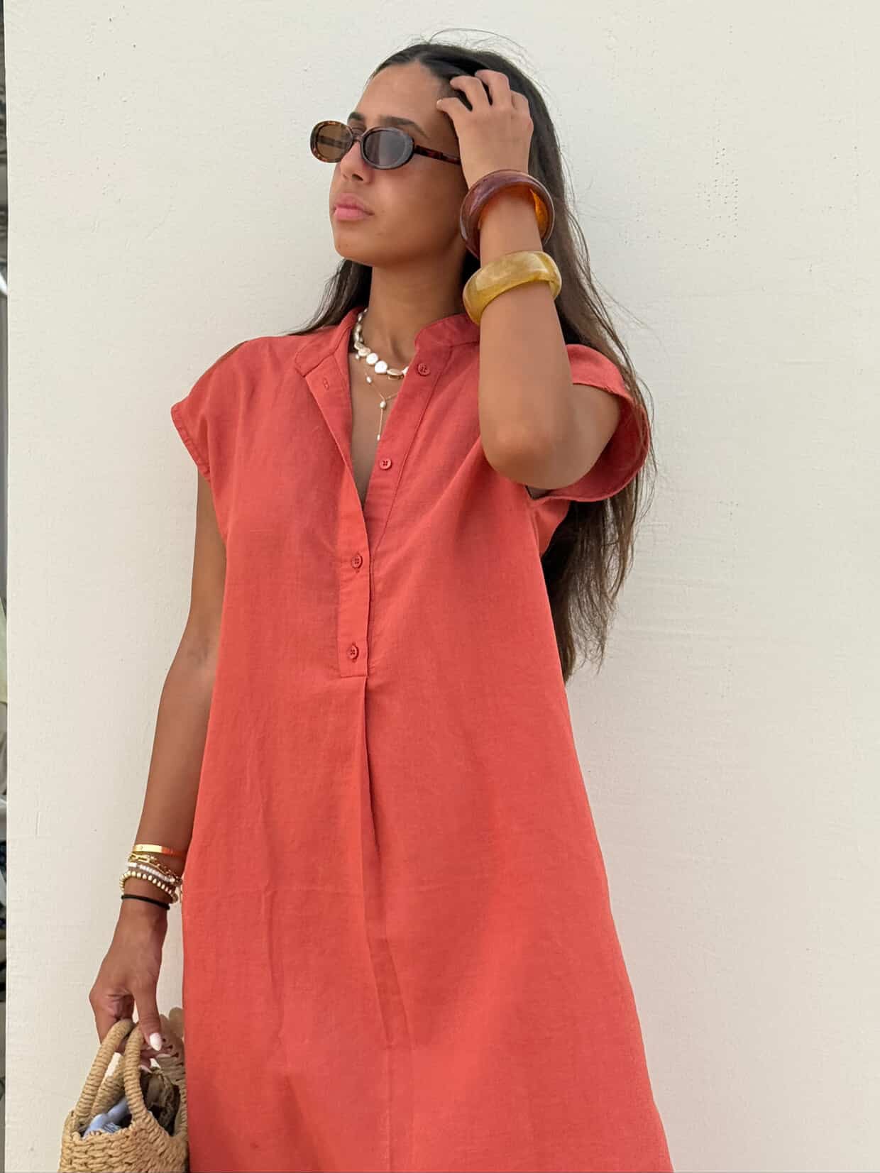 Burnt Orange | City Linen Dress