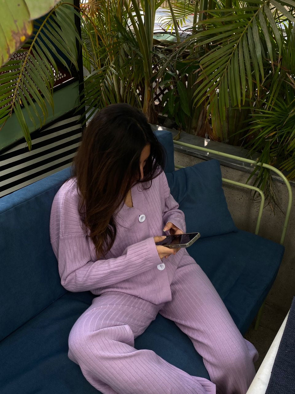 Lilac | Cardigan & Pants knit Set