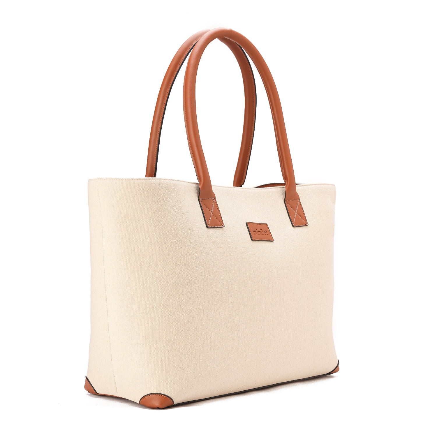 Camel x Offwhite | Leather Canvas Bag