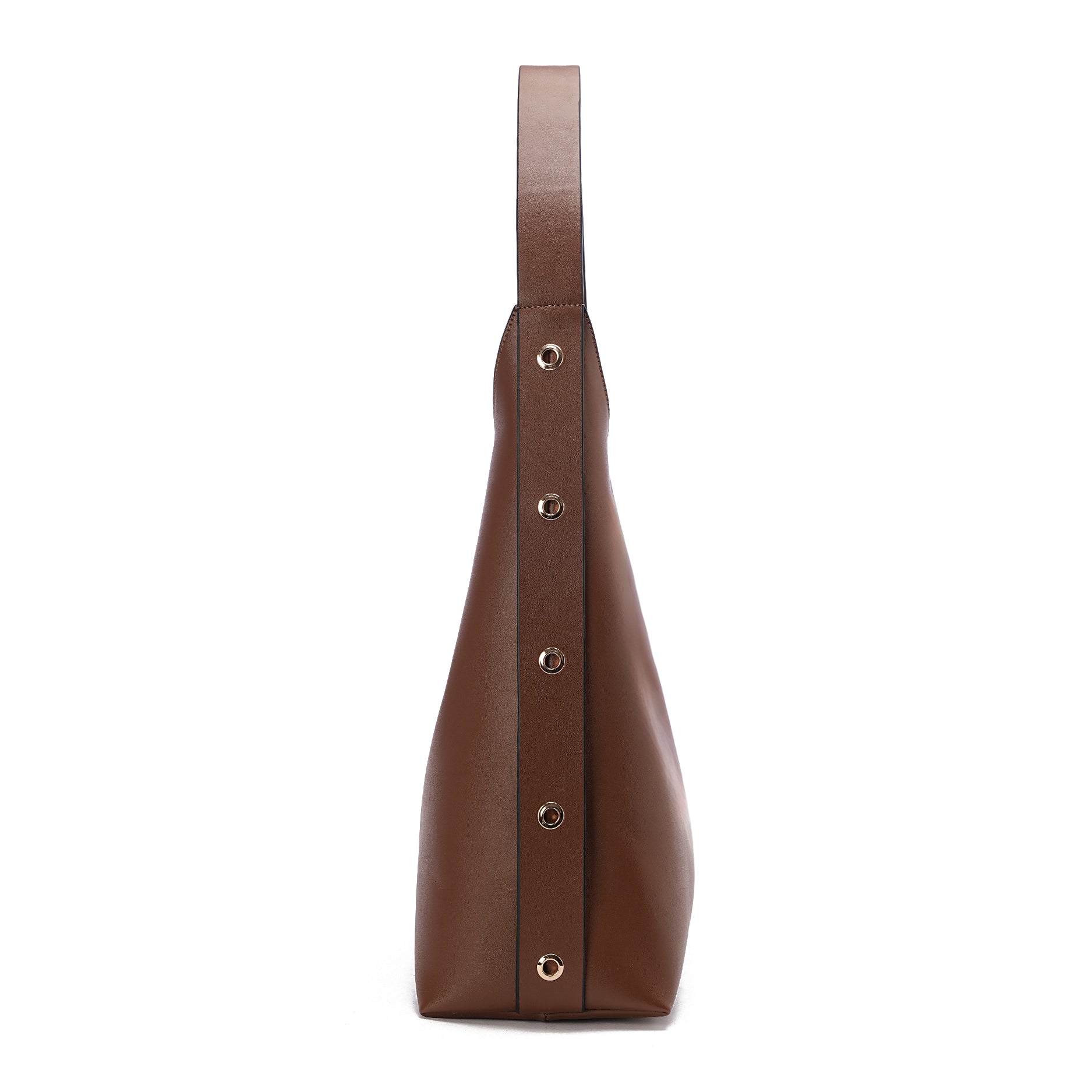 Brown | Leather Bag With Eyelets