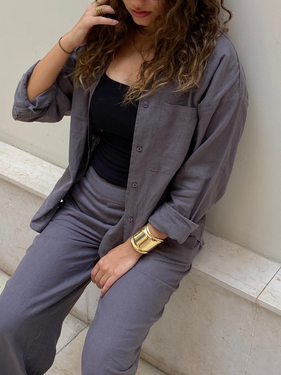 Grey Linen T-shirt 17096