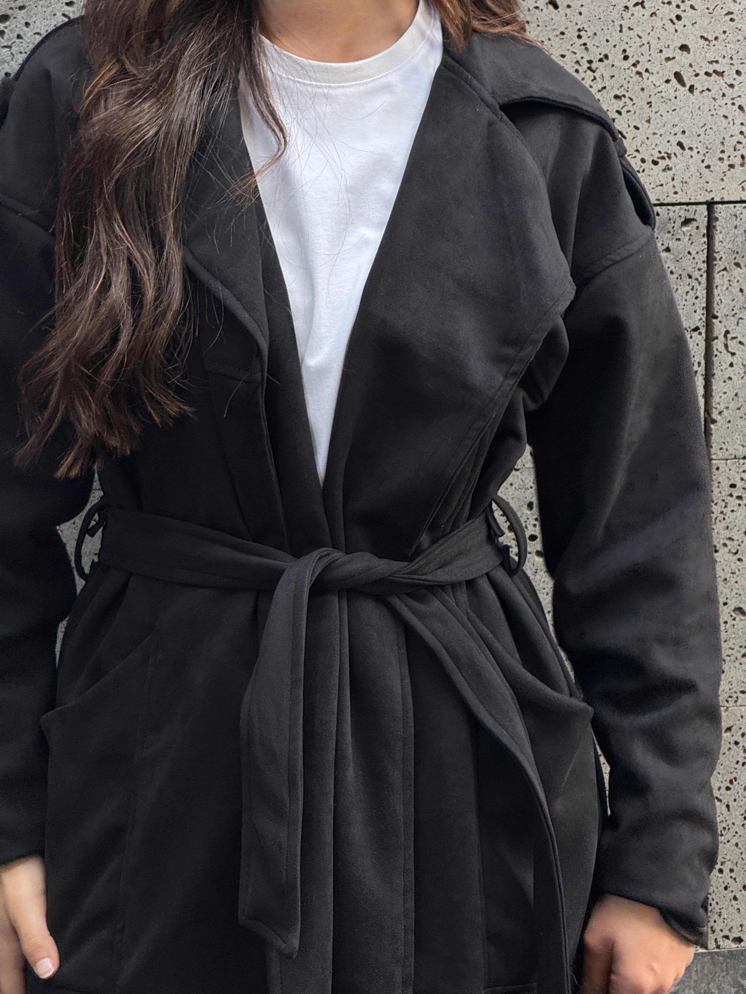Suede Trench Coat