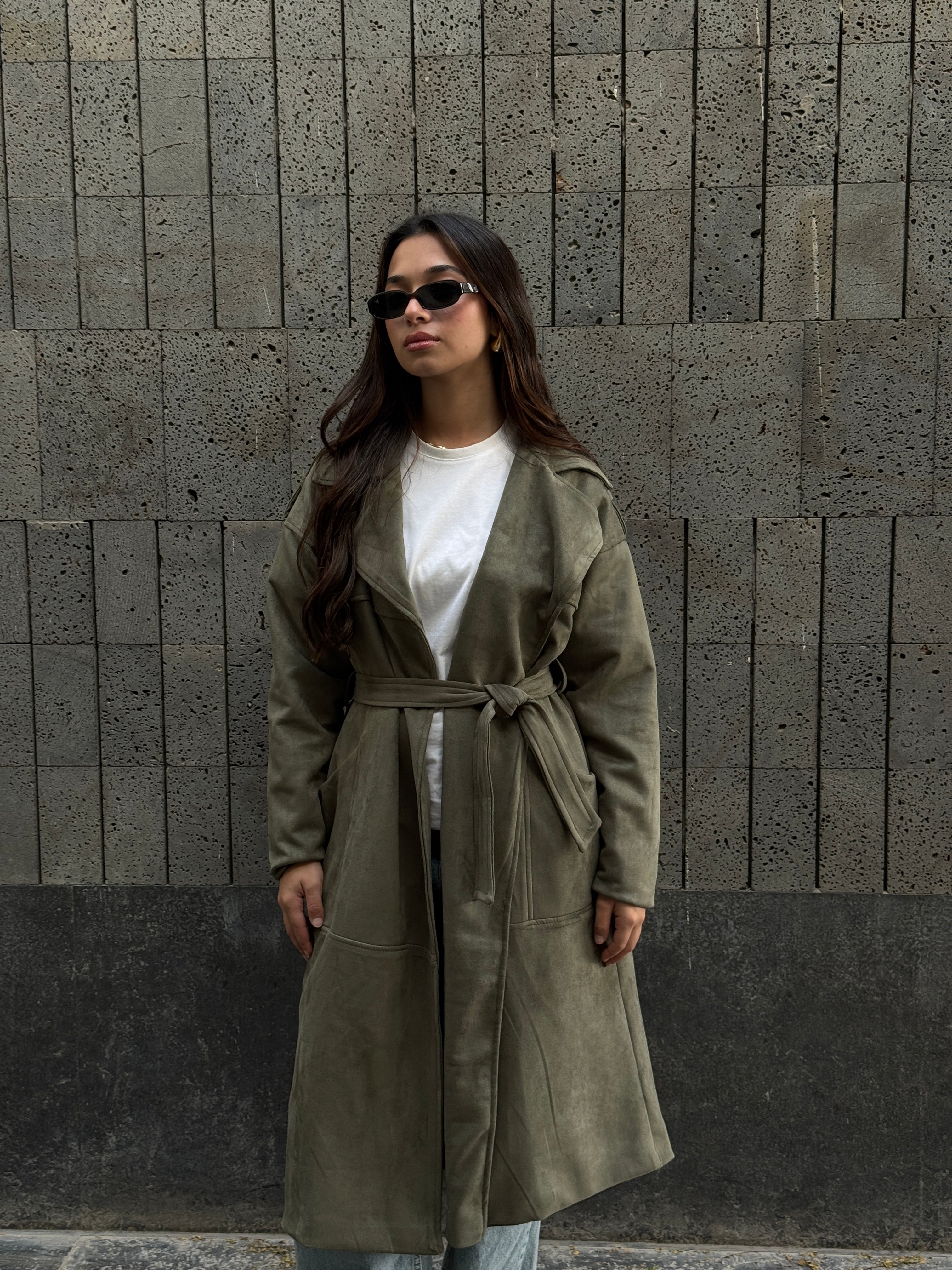Suede Trench Coat