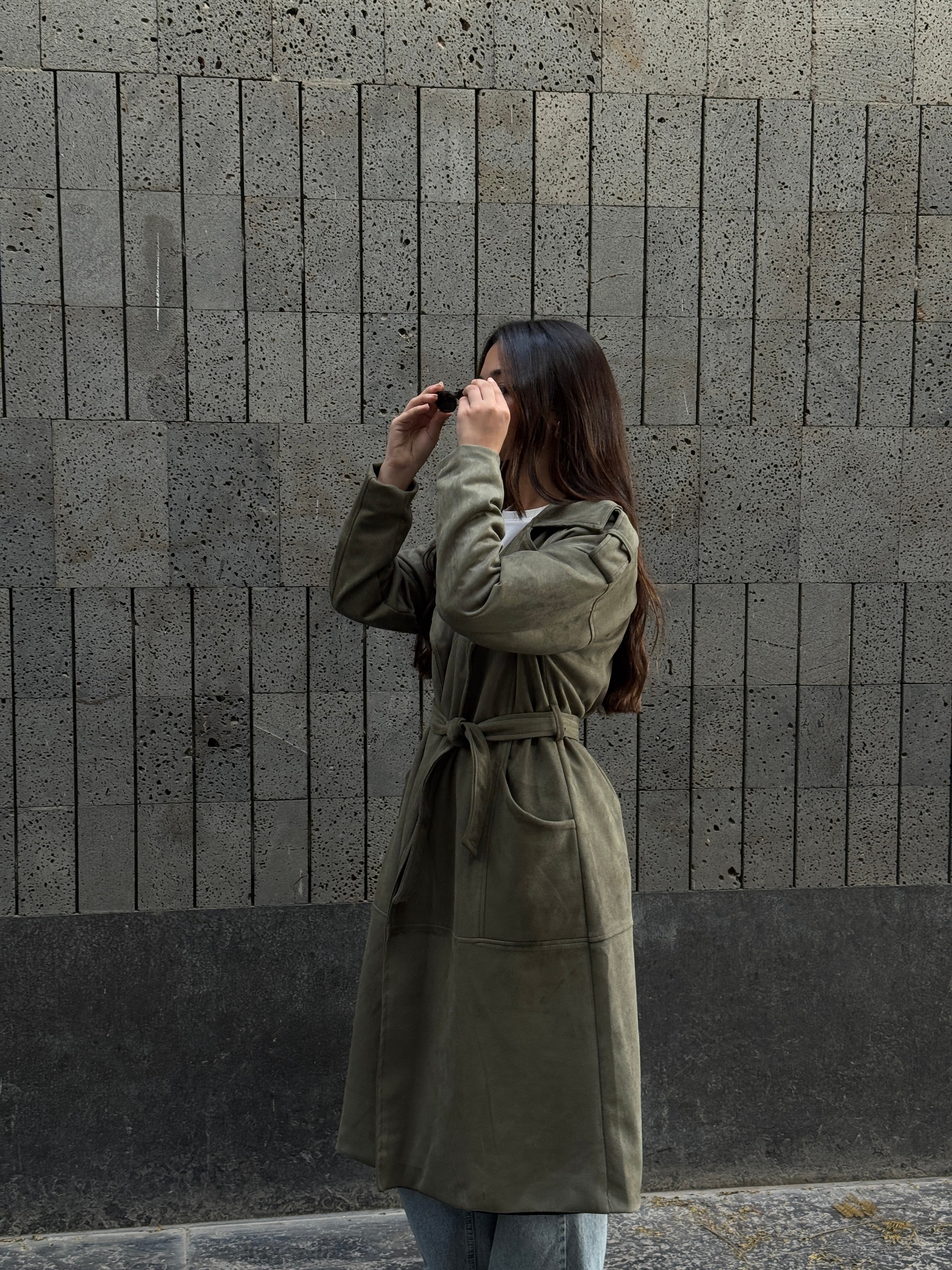 Suede Trench Coat