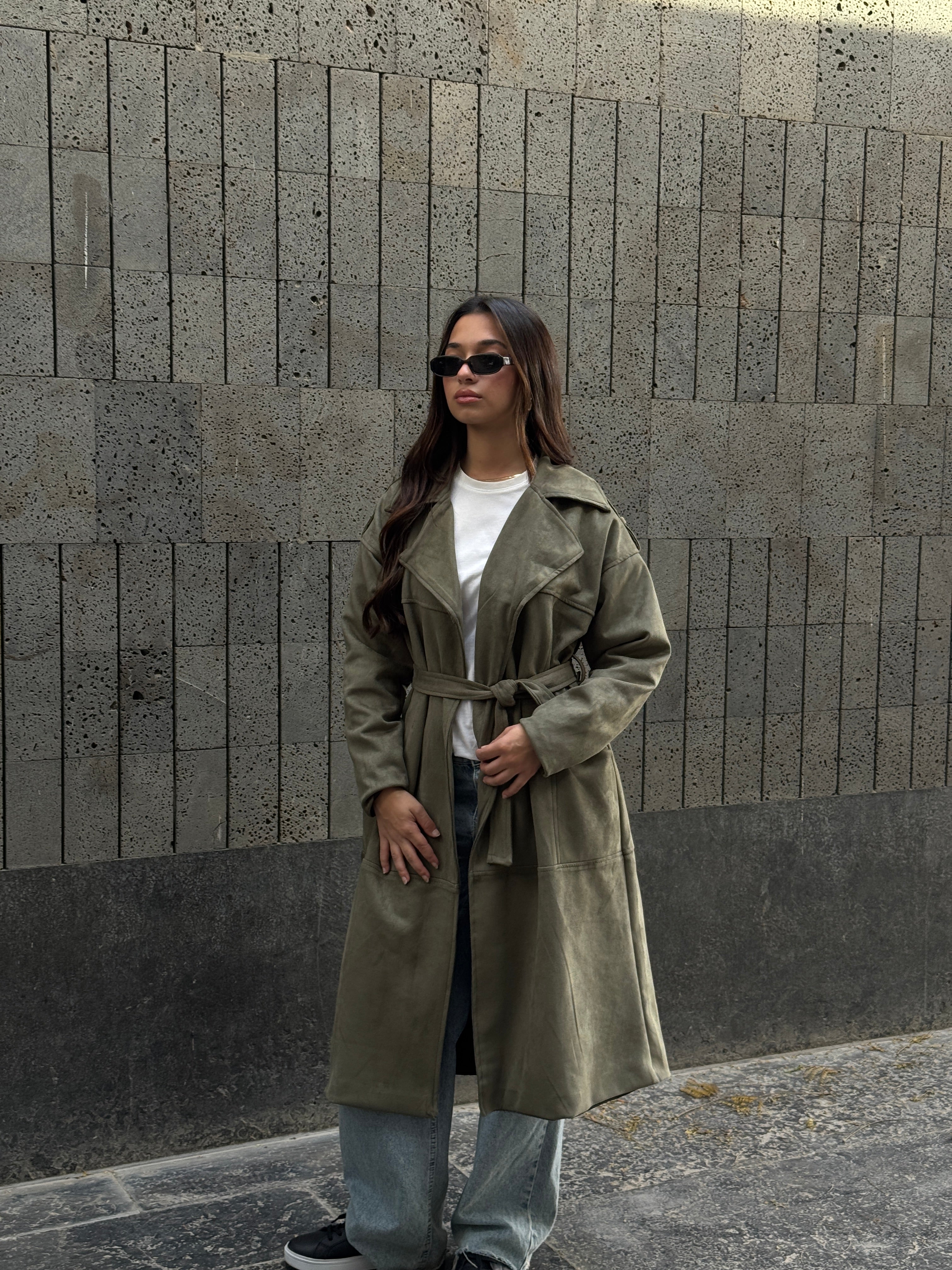 Suede Trench Coat