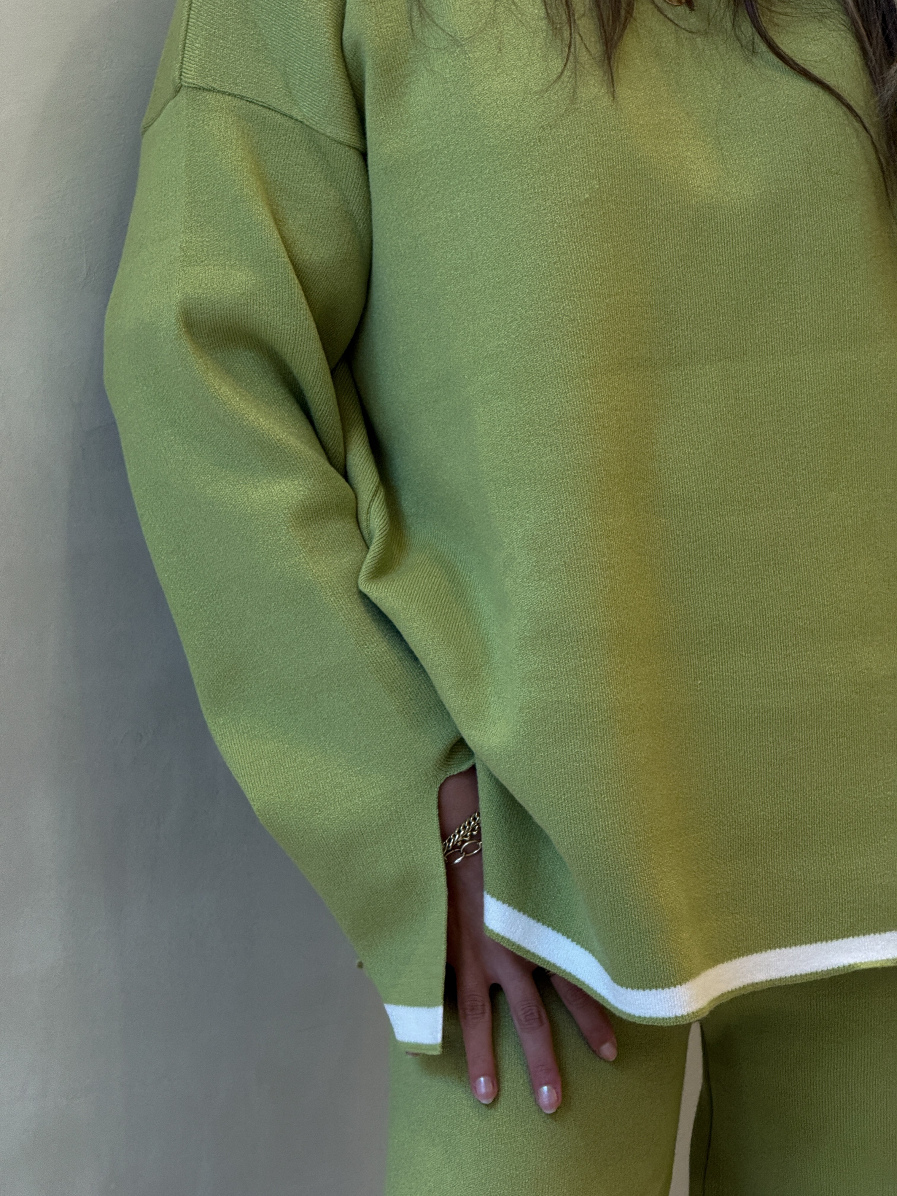 Lime x White | knit Set