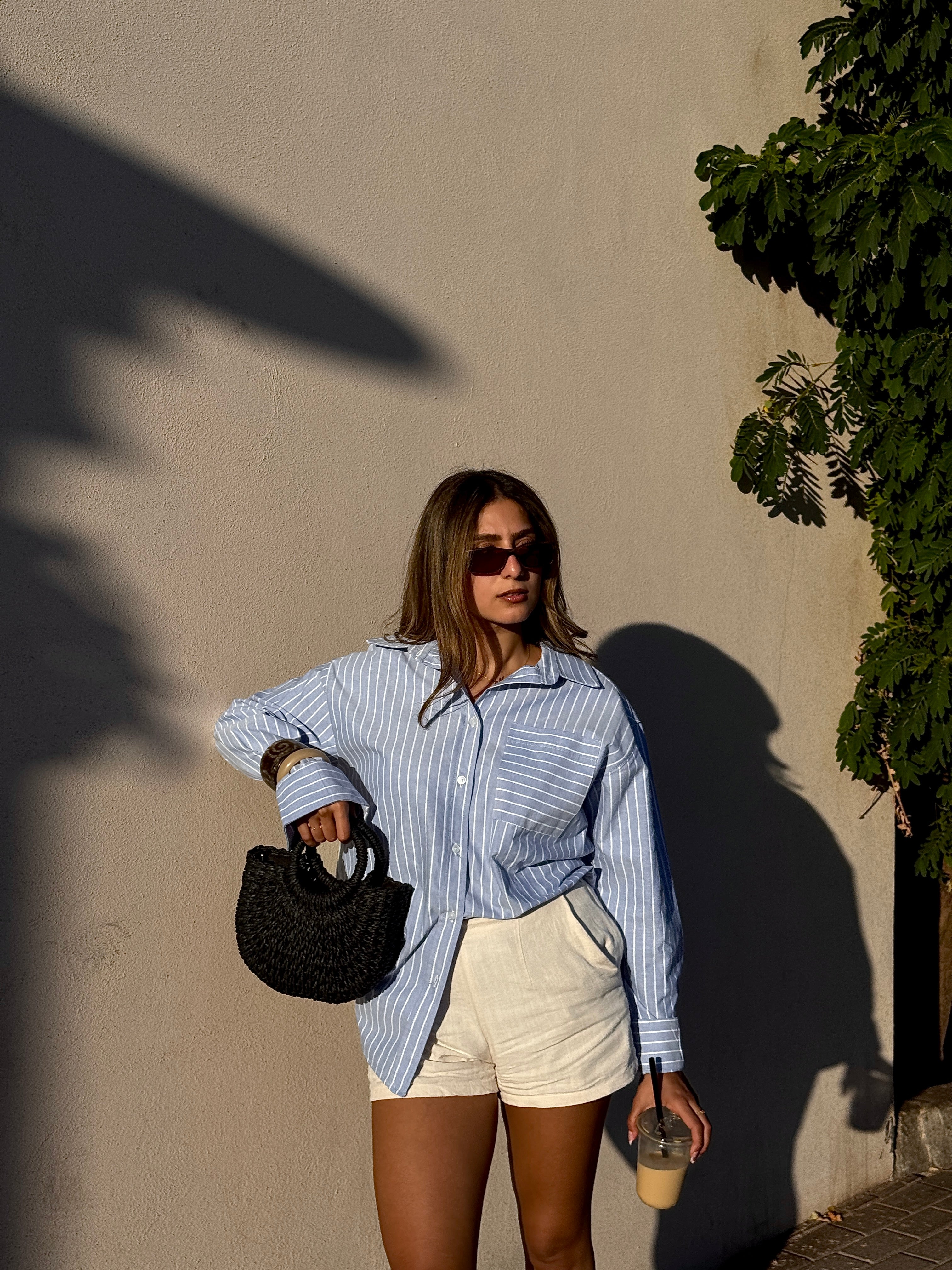 Blue X White | Striped Long Sleeves Cotton Shirt