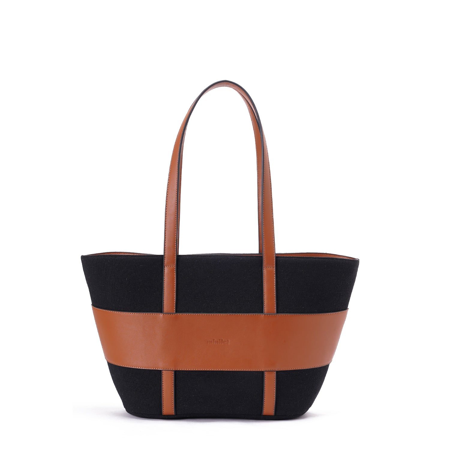 Black x Camel | leather x Canvas Tote