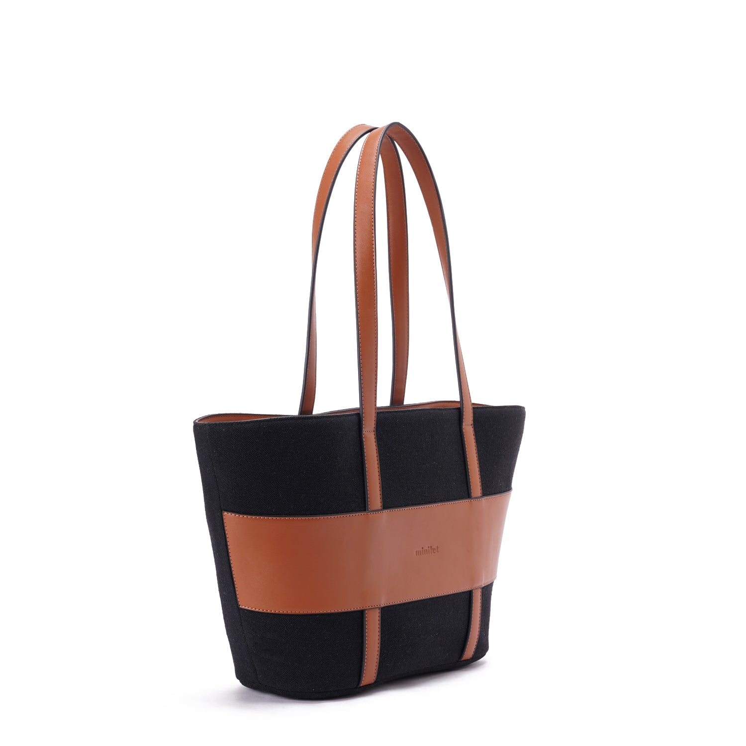 Black x Camel | leather x Canvas Tote