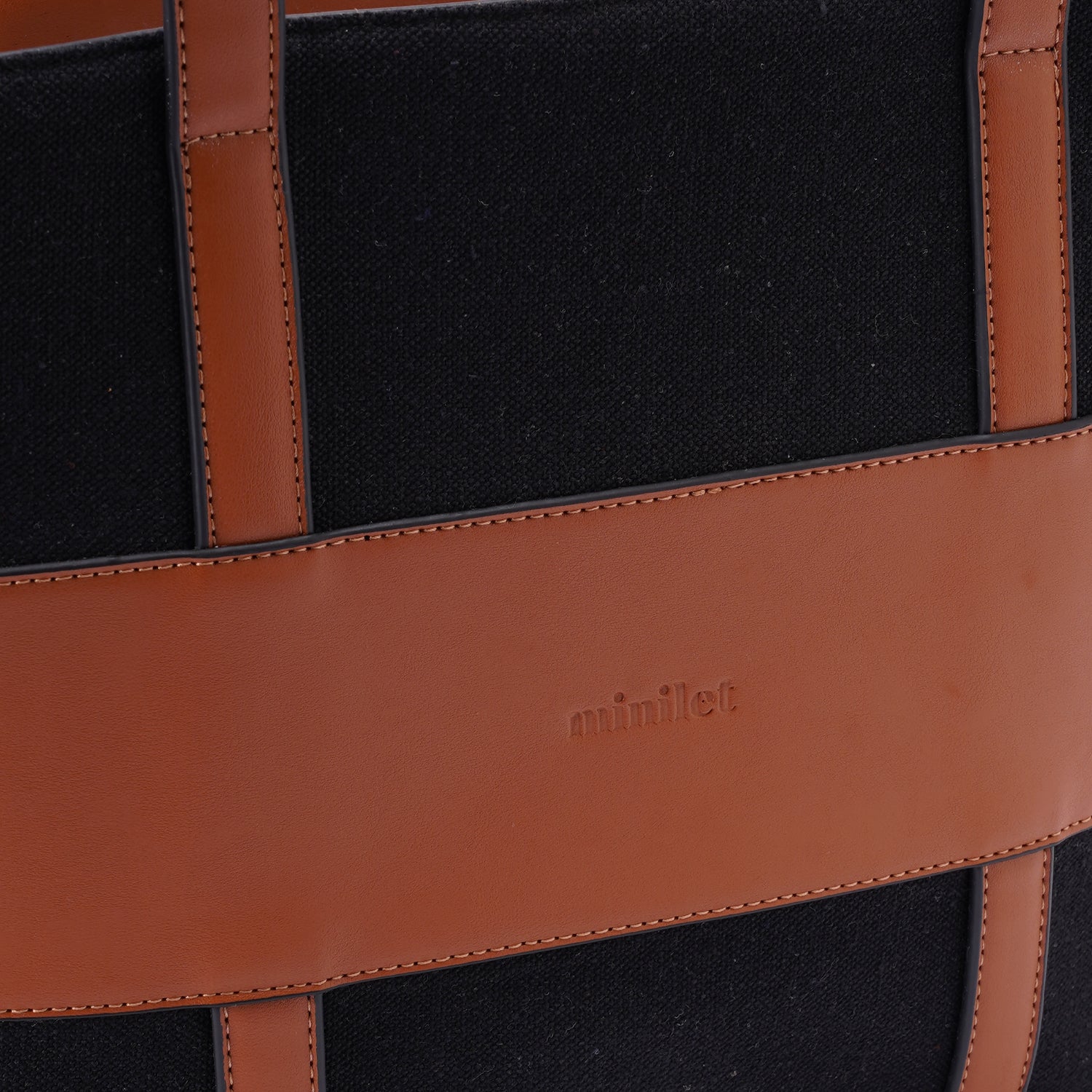 Black x Camel | leather x Canvas Tote