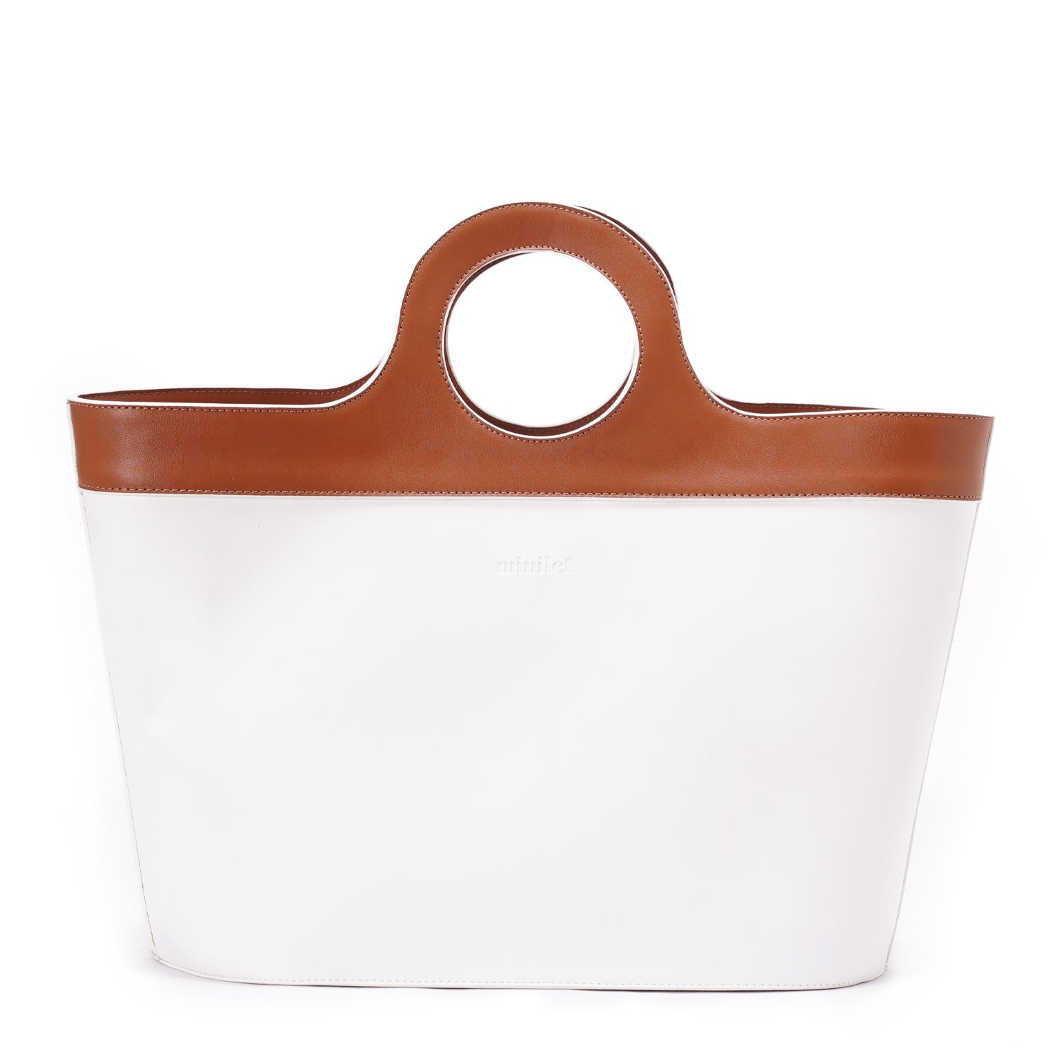 White x Camel | Basket Leather Bag