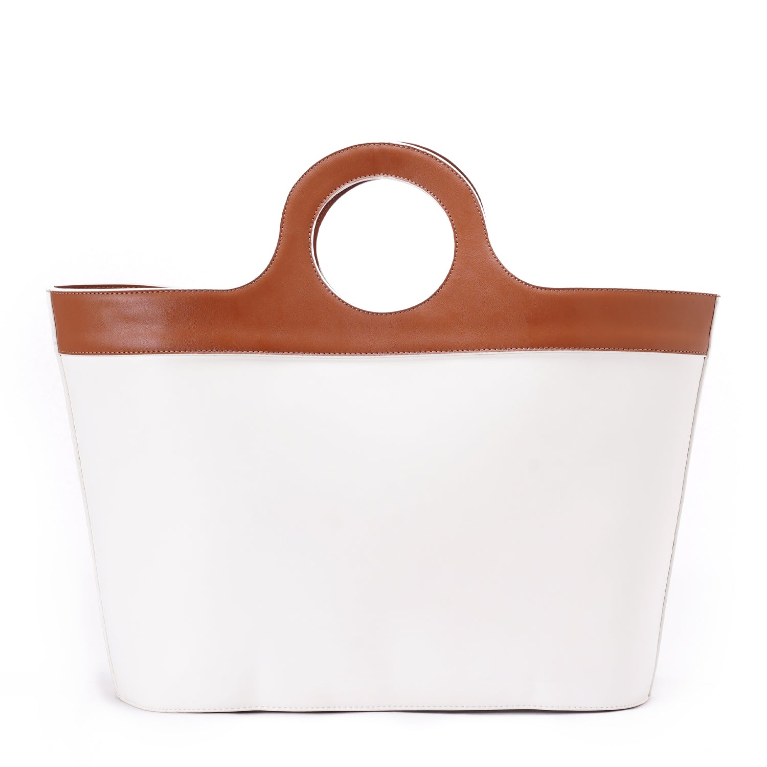 White x Camel | Basket Leather Bag
