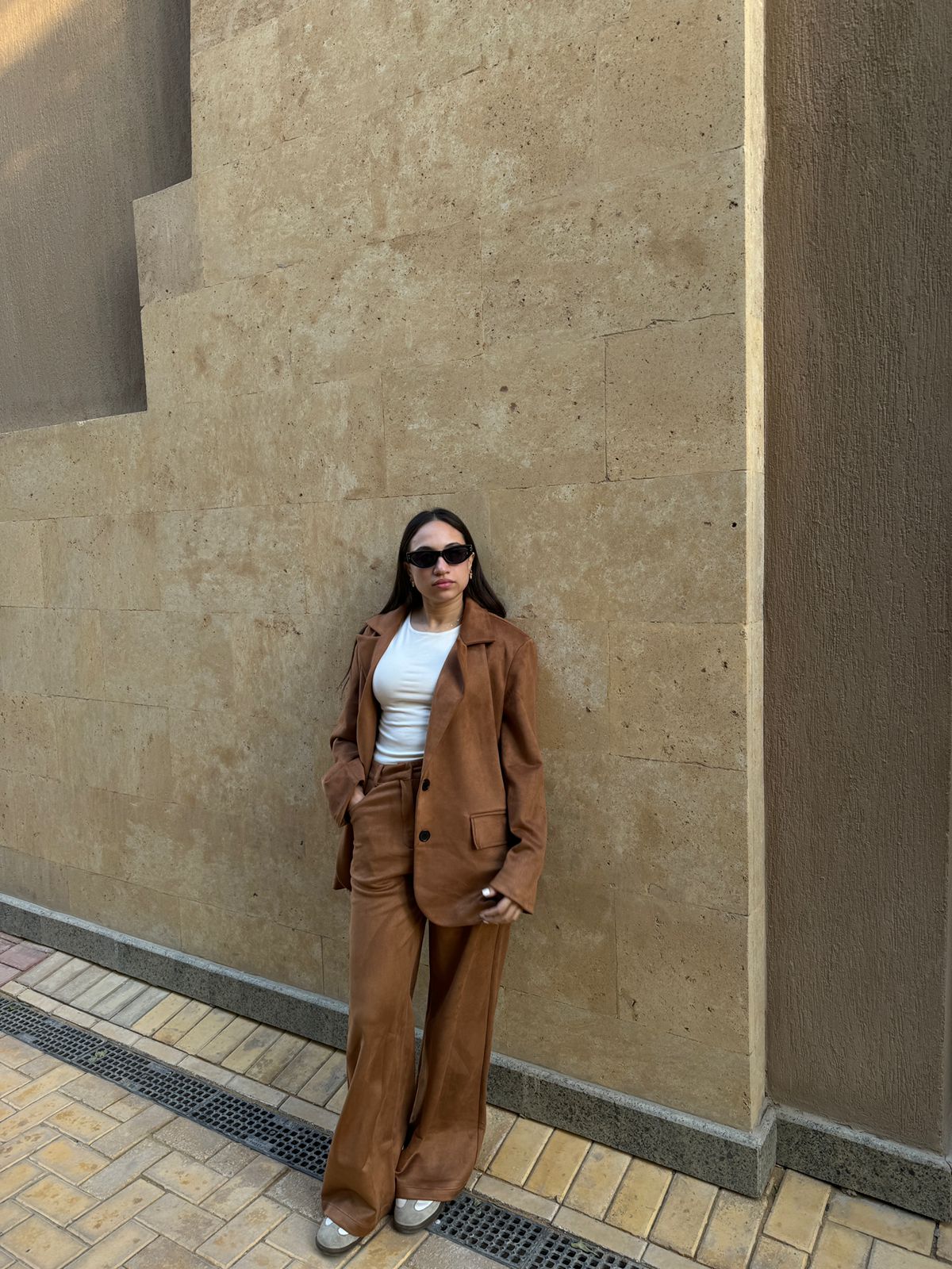 Camel | Oversized Suede Blazer