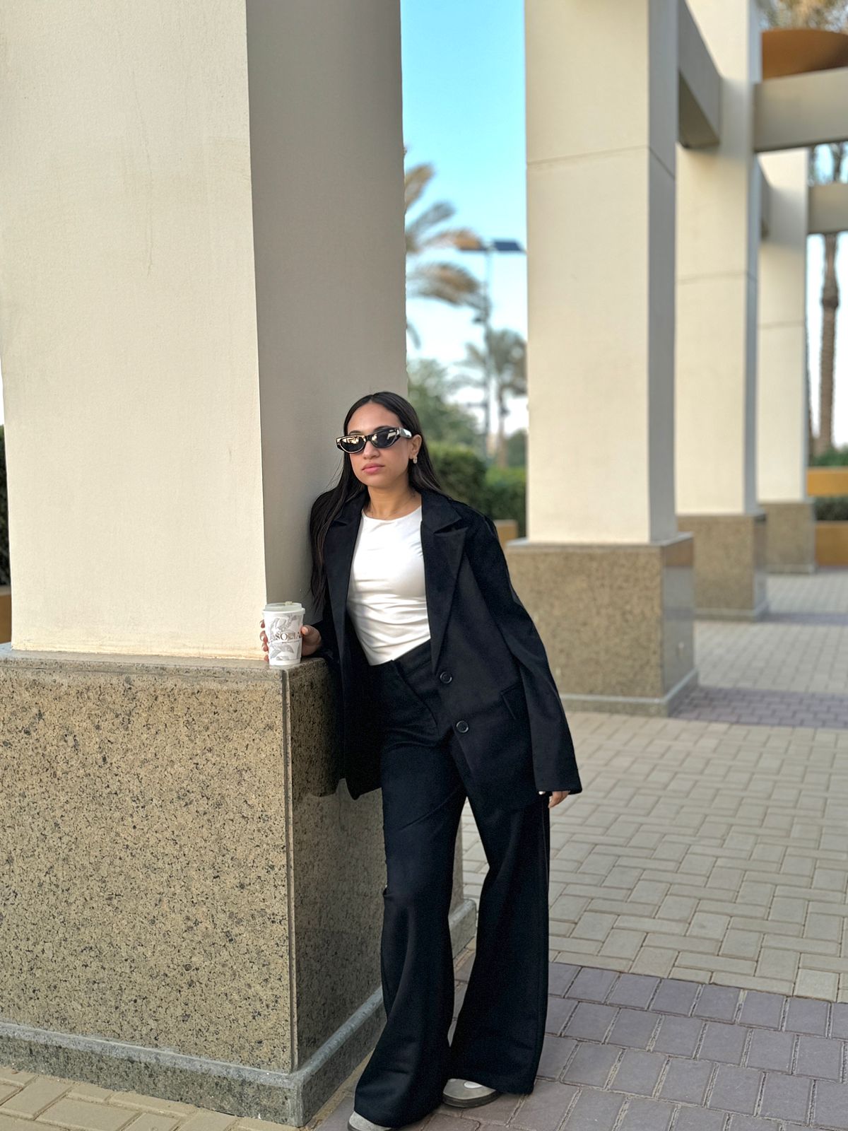 Black | Oversized Suede Blazer