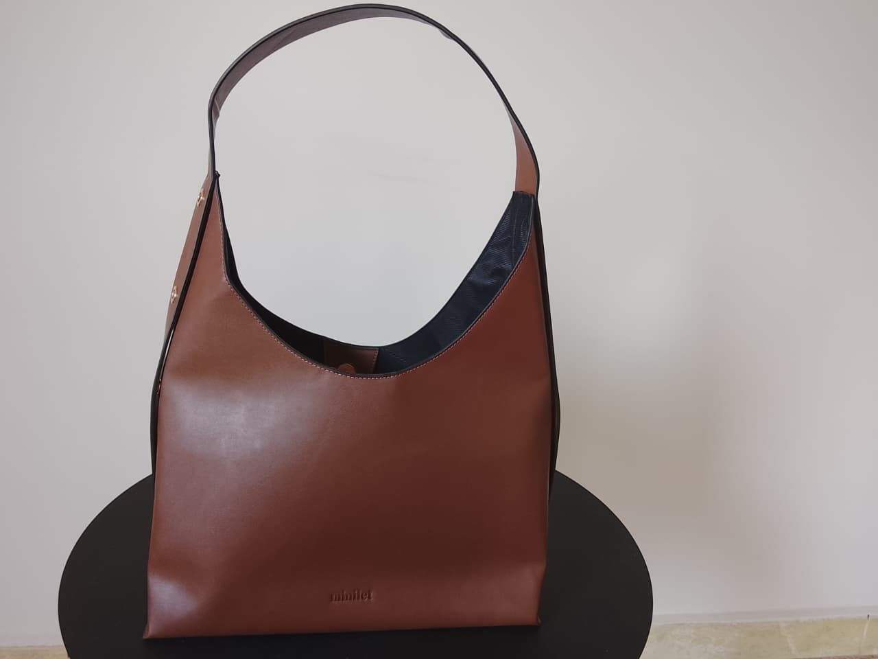 Brown| Leather Bag With Eyelets (Zero Waste 🌿)
