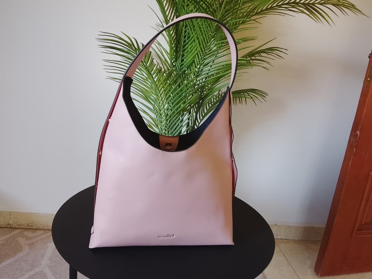 Dust Pink| Leather Bag With Eyelets (Zero Waste 🌿)