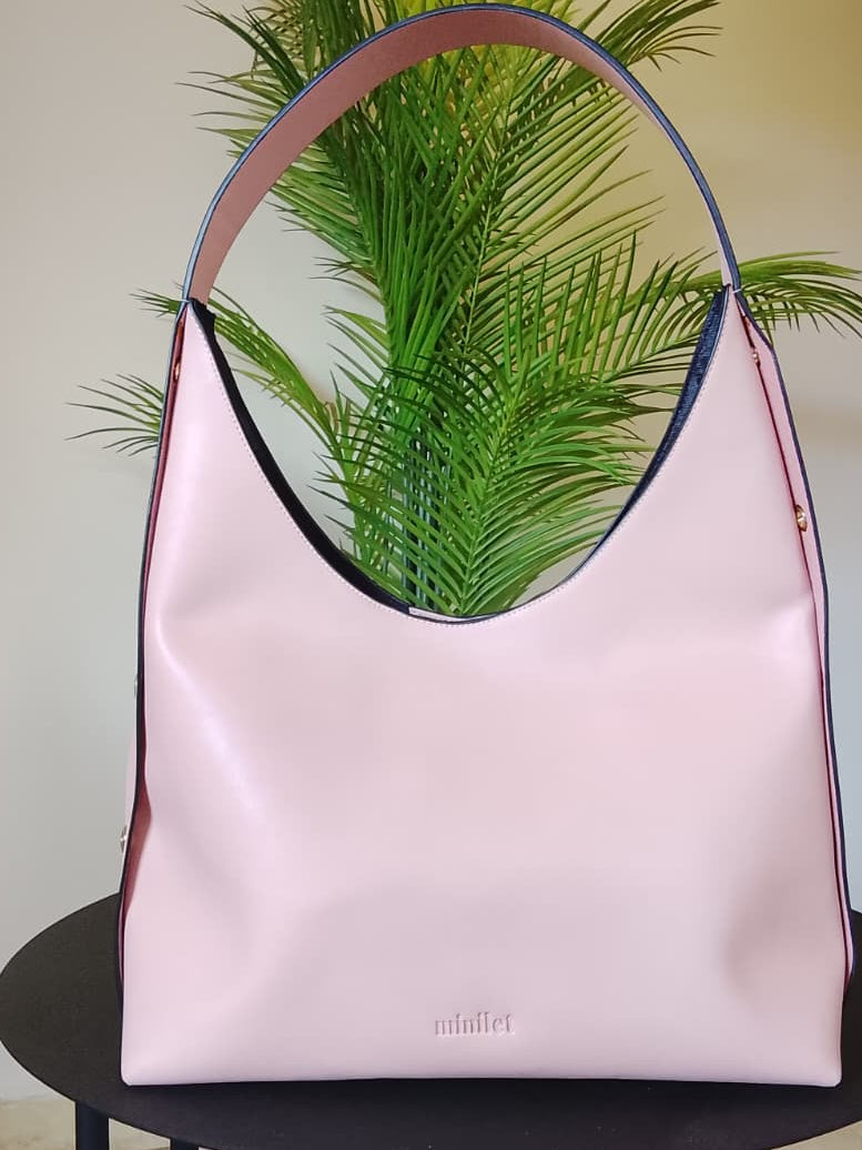 Dust Pink| Leather Bag With Eyelets (Zero Waste 🌿)