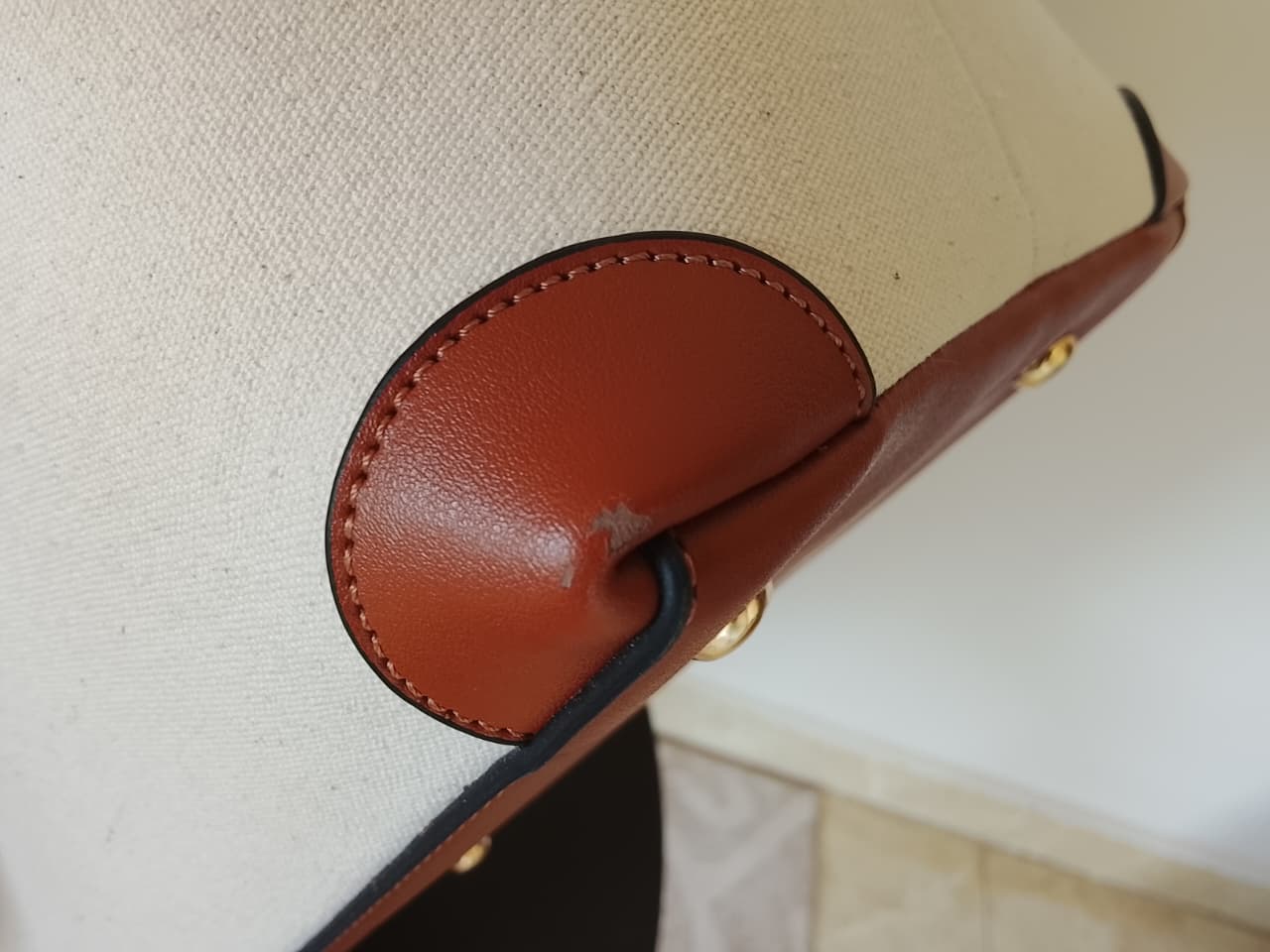Camel x Offwhite | Leather Canvas Bag (Zero Waste 🌿)