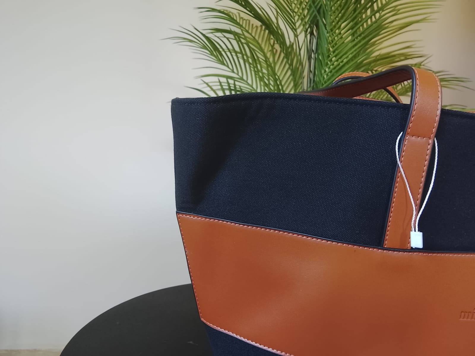 Black x Camel | leather x Canvas Tote (Zero Waste 🌿)