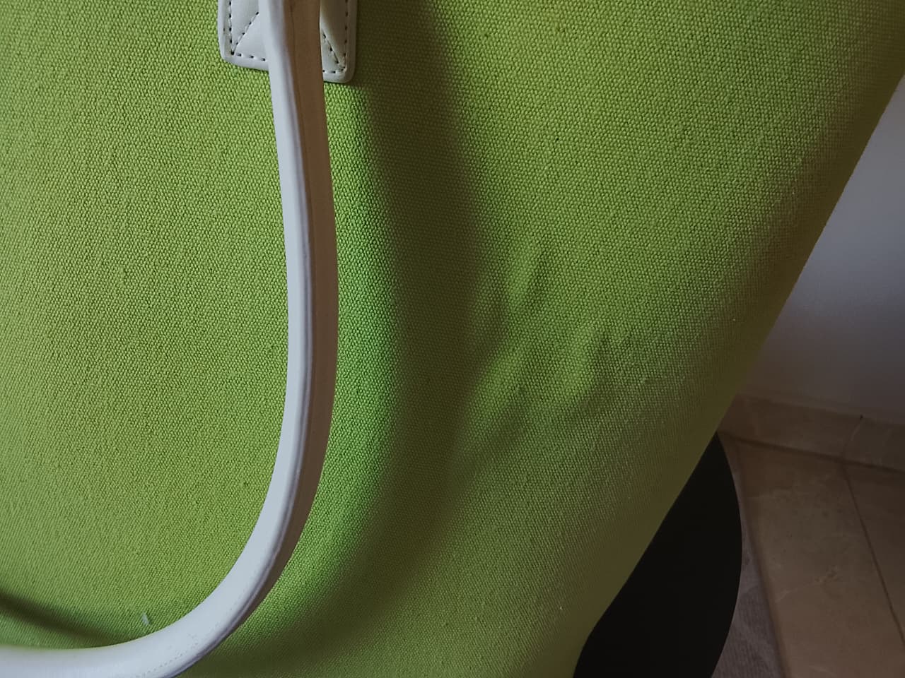 White x Lime | Leather Canvas Bag (Zero Waste 🌿)
