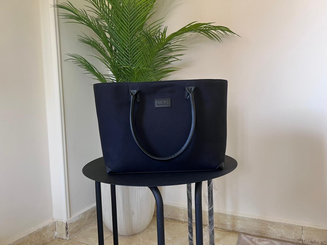 Black * Black | Leather Canvas Bag (Zero Waste 🌿)