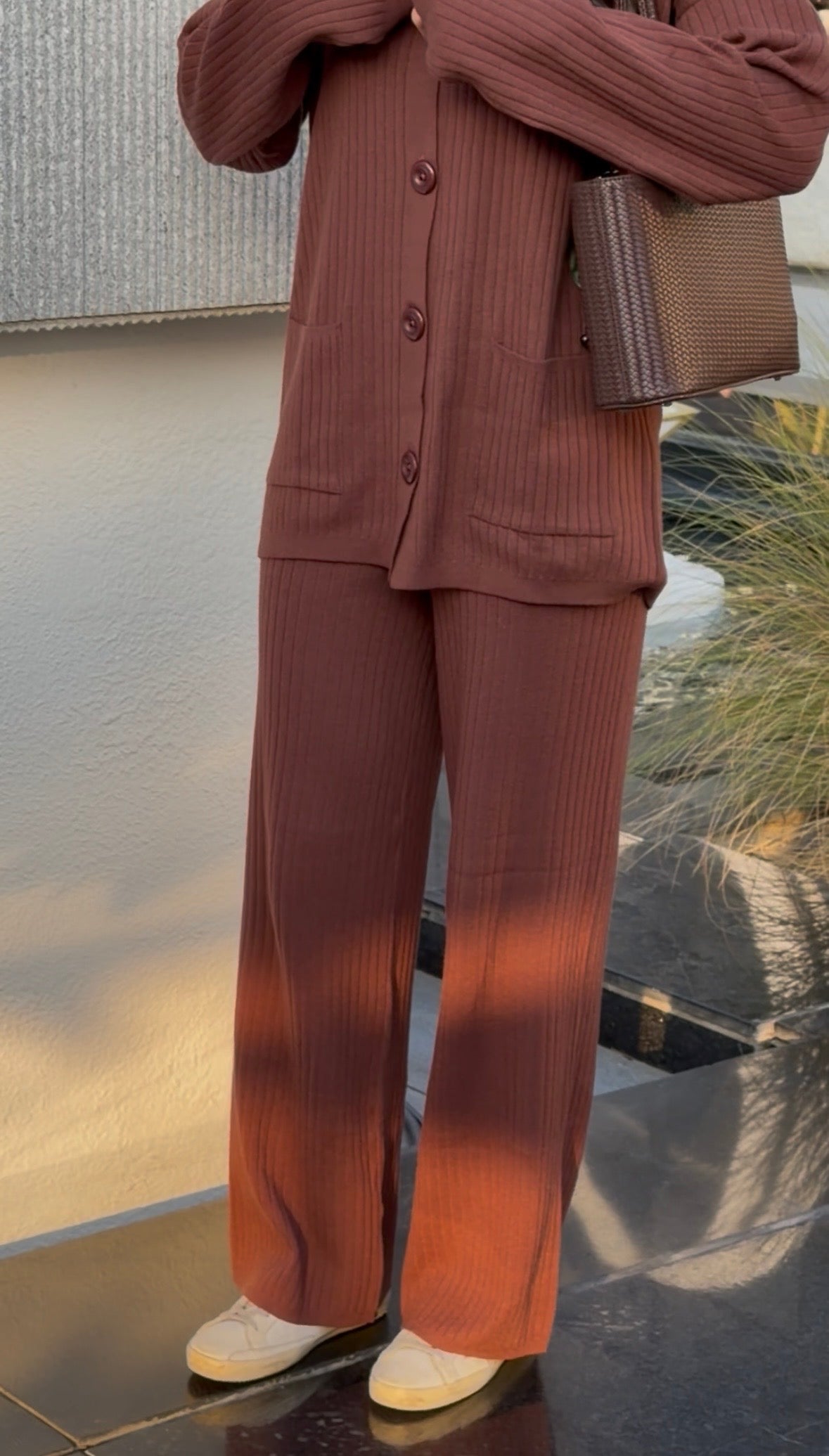 Chocolate Brown | Cardigan & Pants knit Set